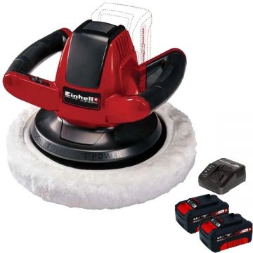 Einhell  CE-CB 18/254 Li PXC + Twinpack + 4514095 - Masina de lustruit 254 mm + Set 2 acumulatori si incarcator Li-Ion 18 V 4 Ah