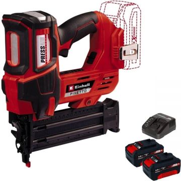 Einhell  FIXETTO 18/50 N PXC + Twinpack + 4514095 - Capsator + Set 2 acumulatori si incarcator Li-Ion 18 V 4 Ah