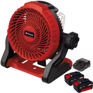 Einhell  GE-CF 18/2200 Li PXC + Twinpack + 4514095 - Ventilator 3 trepte + Set 2 acumulatori si incarcator Li-Ion 18 V 4 Ah