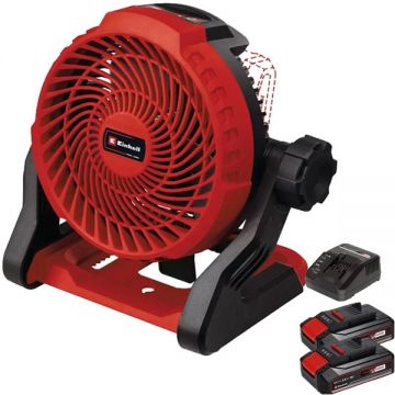 Einhell  GE-CF 18/2200 Li PXC + Twinpack CB + 4514095 - Ventilator 3 trepte + Set 2 acumulatori si incarcator Li-Ion 18 V 2.5 Ah