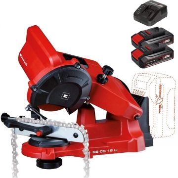Einhell  GE-CS 18 Li PXC + Twinpack CB + 4514095 - Masina de ascutit lanturi + Set 2 acumulatori si incarcator Li-Ion 18 V 2.5 Ah