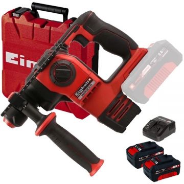 Einhell  HEROCCO 36/28 PXC + Twinpack + 4514095 - Rotopercutor SDS-Plus 3.2 J valiza plastic + Set 2 acumulatori si incarcator Li-Ion 18 V 4 Ah