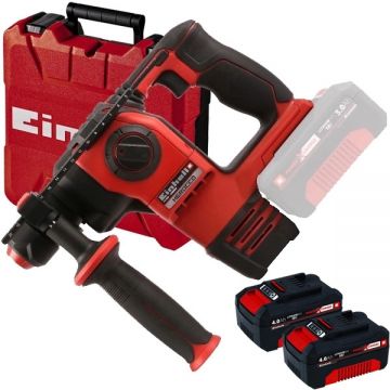Einhell  HEROCCO 36/28 PXC + Twinpack - Rotopercutor SDS-Plus 3.2 J valiza plastic + Set 2 acumulatori Li-Ion 18 V 4 Ah