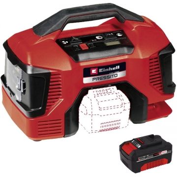 Einhell  Pressito 18/21 PXC - Compresor aer 10.5 bar + Acumulator Li-Ion 18 V 4 Ah