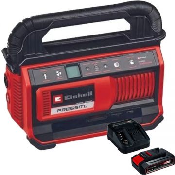 Einhell  PRESSITO 18/25 Hybrid PXC + Starter Kit - Compresor hibrid 25 l/min 11 bar + Set 1 acumulator si incarcator Li-Ion 18 V 2.5 Ah