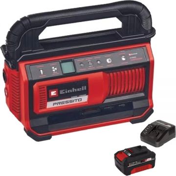 Einhell  PRESSITO 18/25 Hybrid PXC + Starter Kit - Compresor hibrid 25 l/min 11 bar + Set 1 acumulator si incarcator Li-Ion 18 V 4 Ah