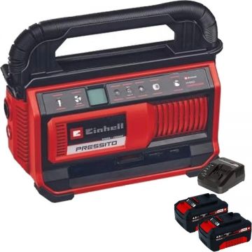 Einhell  PRESSITO 18/25 Hybrid PXC + Twinpack + 4514095 - Compresor hibrid 25 l/min 11 bar + Set 2 acumulatori si incarcator Li-Ion 18 V 4 Ah