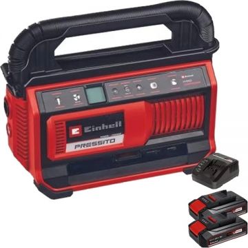 Einhell  PRESSITO 18/25 Hybrid PXC + Twinpack CB + 4514095 - Compresor hibrid 25 l/min 11 bar + Set 2 acumulatori si incarcator Li-Ion 18 V 2.5 Ah