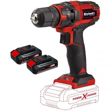 Einhell  TC-CD 18/35 Li PXC + Twinpack CB - Masina de gaurit si insurubat 35 Nm + Set 2 acumulatori Li-Ion 18 V 2.5 Ah