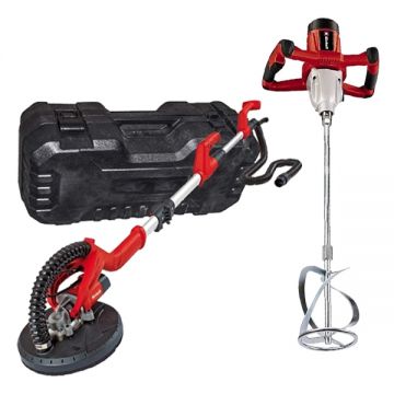 Einhell  TC-DW 225 + TC-MX 1400-2 E - Slefuitor pentru pereti 600 W 225 mm valiza plastic + Masina de amestecat 1400 W 133 mm