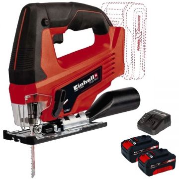 Einhell  TC-JS 18 Li PXC + Twinpack + 4514095 - Fierastrau pendular + Set 2 acumulatori si incarcator Li-Ion 18 V 4 Ah