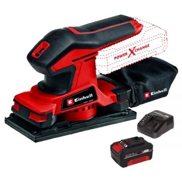 Einhell  TC-OS 18/187 Li PXC + Starter Kit - Slefuitor cu vibratii 187x90 mm + Set 1 acumulator si incarcator Li-Ion 18 V 4 Ah