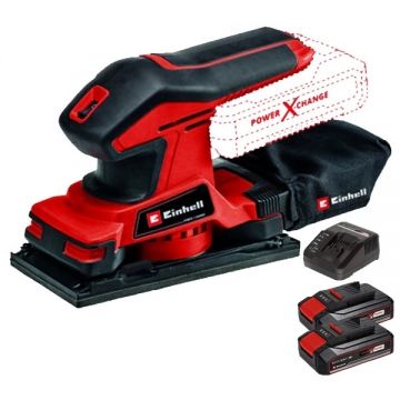 Einhell  TC-OS 18/187 Li PXC + Twinpack CB + 4514095 - Slefuitor cu vibratii 187x90 mm + Set 2 acumulatori si incarcator Li-Ion 18 V 2.5 Ah