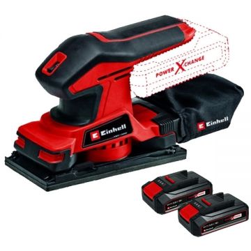 Einhell  TC-OS 18/187 Li PXC + Twinpack CB - Slefuitor cu vibratii 187x90 mm + Set 2 acumulatori Li-Ion 18 V 2.5 Ah