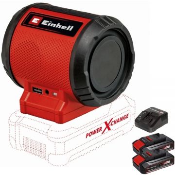 Einhell  TC-SR 18 Li BT PXC + Twinpack CB + 4514095 - Boxa wireles + Set 2 acumulatori si incarcator Li-Ion 18 V 2.5 Ah