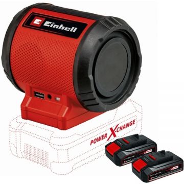 Einhell  TC-SR 18 Li BT PXC + Twinpack CB - Boxa wireles + Set 2 acumulatori Li-Ion 18 V 2.5 Ah