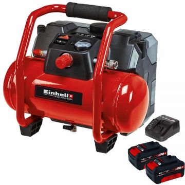 Einhell  TE-AC 36/6/8 Li OF Set PXC + Twinpack + 4514095 - Compresor 6 l 130 l/min 8 bar accesorii + Set 2 acumulatori si incarcator Li-Ion 18 V 4 Ah