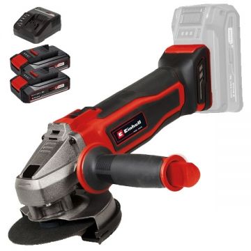 Einhell  TE-AG 18/115-2 Li PXC + Twinpack CB + 4514095 - Polizor unghiular 115 mm + Set 2 acumulatori si incarcator Li-Ion 18 V 2.5 Ah