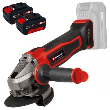 Einhell  TE-AG 18/115-2 Li PXC + Twinpack - Polizor unghiular 115 mm + Set 2 acumulatori Li-Ion 18 V 4 Ah