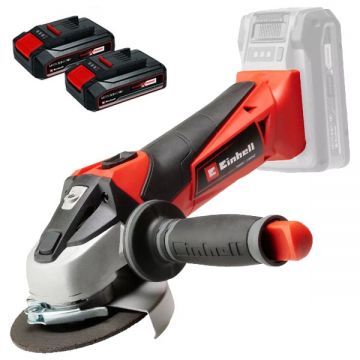 Einhell  TE-AG 18/115 Li PXC + Twinpack CB - Polizor unghiular 115 mm + Set 2 acumulatori Li-Ion 18 V 2.5 Ah