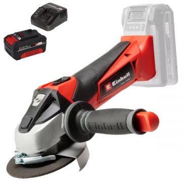 Einhell  TE-AG 18/115 Li + Starter Kit - Polizor unghiular 115 mm + Set 1 acumulator si incarcator Li-Ion 18 V 4 Ah