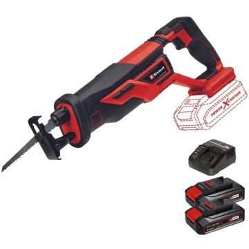 Einhell  TE-AP 18/26 Li PXC + Twinpack CB + 4514095 - Fierastrau sabie 26 mm + Set 2 acumulatori si incarcator Li-Ion 18 V 2.5 Ah