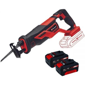 Einhell  TE-AP 18/26 Li PXC + Twinpack - Fierastrau sabie 26 mm + Set 2 acumulatori Li-Ion 18 V 4 Ah