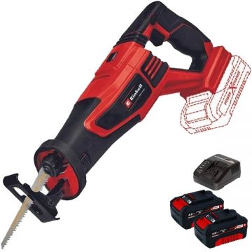Einhell  TE-AP 18/28 Li BL PXC + Twinpack + 4514095 - Fierastrau sabie 28 mm + Set 2 acumulatori si incarcator Li-Ion 18 V 4 Ah
