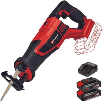Einhell  TE-AP 18/28 Li BL PXC + Twinpack CB + 4514095 - Fierastrau sabie 28 mm + Set 2 acumulatori si incarcator Li-Ion 18 V 2.5 Ah