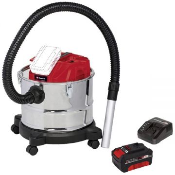 Einhell  TE-AV 18/15 Li C PXC + Starter Kit - Aspirator pentru cenusa 100 mbar + Set 1 acumulator si incarcator Li-Ion 18 V 4 Ah
