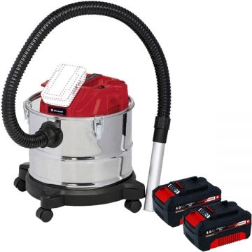 Einhell  TE-AV 18/15 Li C PXC + Twinpack - Aspirator pentru cenusa 100 mbar + Set 2 acumulatori Li-Ion 18 V 4 Ah
