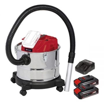 Einhell  TE-AV 18/15 Li C PXC + Twinpack CB + 4514095 - Aspirator pentru cenusa 100 mbar + Set 2 acumulatori si incarcator Li-Ion 18 V 2.5 Ah