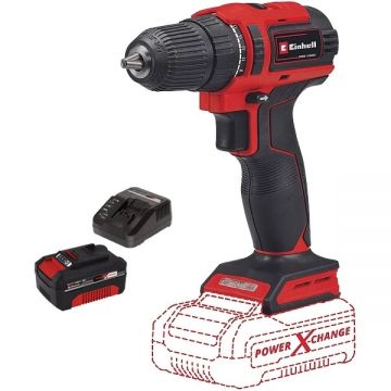 Einhell  TE-CD 18/40 Li BL PXC + Starter Kit - Masina de gaurit si insurubat 40 Nm + Set 1 acumulator si incarcator Li-Ion 18 V 4 Ah