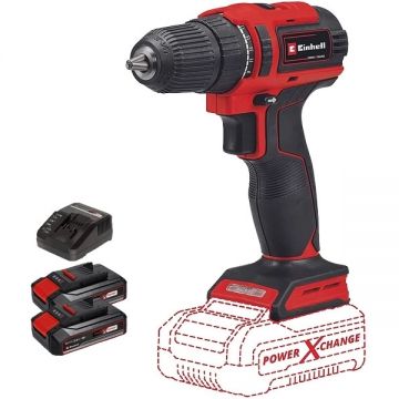Einhell  TE-CD 18/40 Li BL PXC  + Twinpack CB + 4514095 - Masina de gaurit si insurubat 40 Nm + Set 2 acumulatori si incarcator Li-Ion 18 V 2.5 Ah