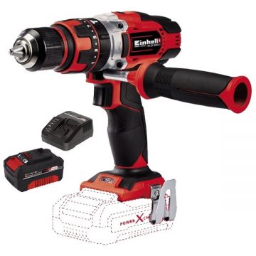 Einhell  TE-CD 18/48 Li-i PXC + Starter Kit - Masina de gaurit si insurubat cu percutie 48 Nm + Set 1 acumulator si incarcator Li-Ion 18 V 4 Ah