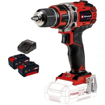 Einhell  TE-CD 18/50 Li BL PXC + Twinpack + 4514095 - Masina de gaurit si insurubat 50 Nm + Set 2 acumulatori si incarcator Li-Ion 18 V 4 Ah