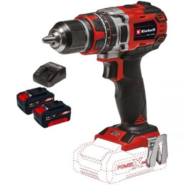 Einhell  TE-CD 18/50 Li-i BL PXC + Twinpack + 4514095 - Masina de gaurit si insurubat cu percutie 50 Nm + Set 2 acumulatori si incarcator Li-Ion 18 V 4 Ah
