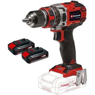 Einhell  TE-CD 18/50 Li-i BL PXC + Twinpack CB - Masina de gaurit si insurubat cu percutie 50 Nm + Set 2 acumulatori Li-Ion 18 V 2.5 Ah