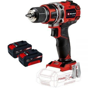 Einhell  TE-CD 18/50 Li-i BL PXC + Twinpack - Masina de gaurit si insurubat cu percutie 50 Nm + Set 2 acumulatori Li-Ion 18 V 4 Ah