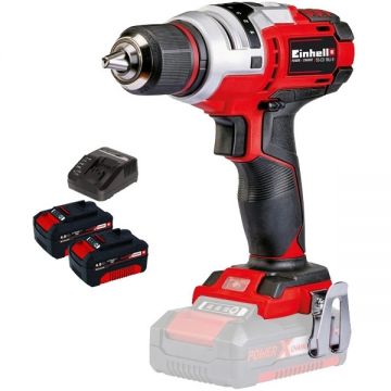 Einhell  TE-CD 18 Li E PXC + Twinpack + 4514095 - Masina de gaurit si insurubat 47 Nm + Set 2 acumulatori si incarcator Li-Ion 18 V 4 Ah