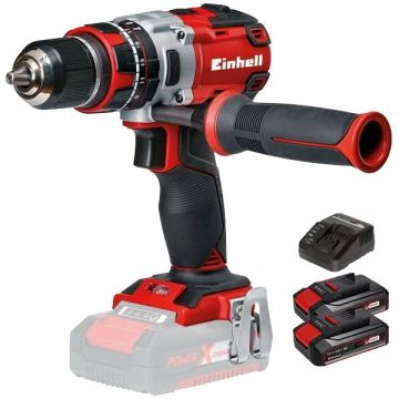 Einhell  TE-CD 18 Li-i PXC + Twinpack CB + 4514095 - Masina de gaurit si insurubat cu percutie 60 Nm + Set 2 acumulatori si incarcator Li-Ion 18 V 2.5 Ah