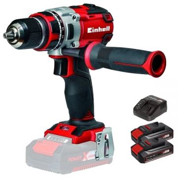 Einhell  TE-CD 18 Li PXC + Twinpack CB + 4514095 - Masina de gaurit si insurubat 60 Nm + Set 2 acumulatori si incarcator Li-Ion 18 V 2.5 Ah