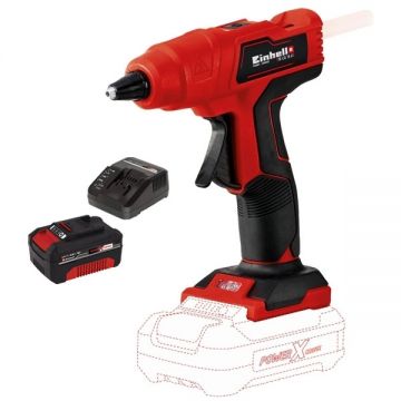Einhell  TE-CG 18 Li PXC + Starter Kit - Pistol de lipit cu bagheta siliconica 11  mm 170 grade C + Set 1 acumulator si incarcator Li-Ion 18 V 4 Ah