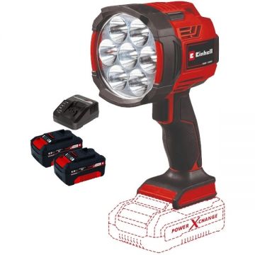 Einhell  TE-CL 18/2500 LiAC PXC + Twinpack + 4514095 - Lampa + Set 2 acumulatori si incarcator Li-Ion 18 V 4 Ah