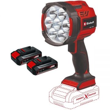Einhell  TE-CL 18/2500 LiAC PXC + Twinpack CB - Lampa + Set 2 acumulatori Li-Ion 18 V 2.5 Ah