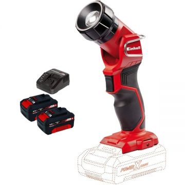 Einhell  TE-CL 18 Li H PXC + Twinpack + 4514095 - Lampa + Set 2 acumulatori si incarcator Li-Ion 18 V 4 Ah