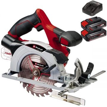 Einhell  TE-CS 18/150 Li PXC + Twinpack CB + 4514095 - Fierastrau circular 150x10 mm + Set 2 acumulatori si incarcator Li-Ion 18 V 2.5 Ah