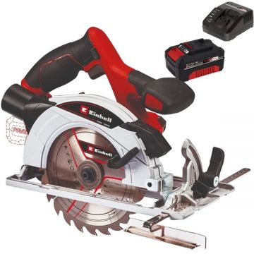 Einhell  TE-CS 18/165-1  Li PXC + Starter Kit - Fierastrau circular 165x20x1.6 mm + Set 1 acumulator si incarcator Li-Ion 18 V 4 Ah