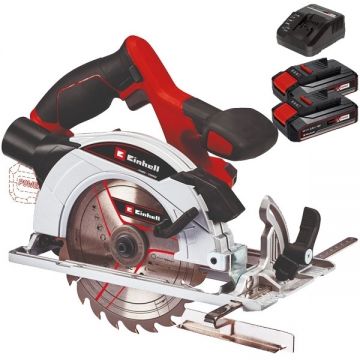 Einhell  TE-CS 18/165-1  Li PXC + Twinpack CB + 4514095 - Fierastrau circular 165x20x1.6 mm + Set 2 acumulatori si incarcator Li-Ion 18 V 2.5 Ah