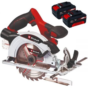 Einhell  TE-CS 18/165-1  Li PXC + Twinpack - Fierastrau circular 165x20x1.6 mm + Set 2 acumulatori Li-Ion 18 V 4 Ah